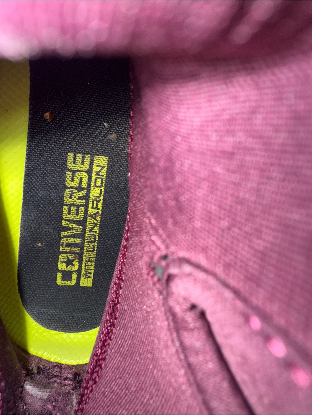 Vintage leather monochrome High Top Sneakers in Berry Plum - Picture 5 of 7